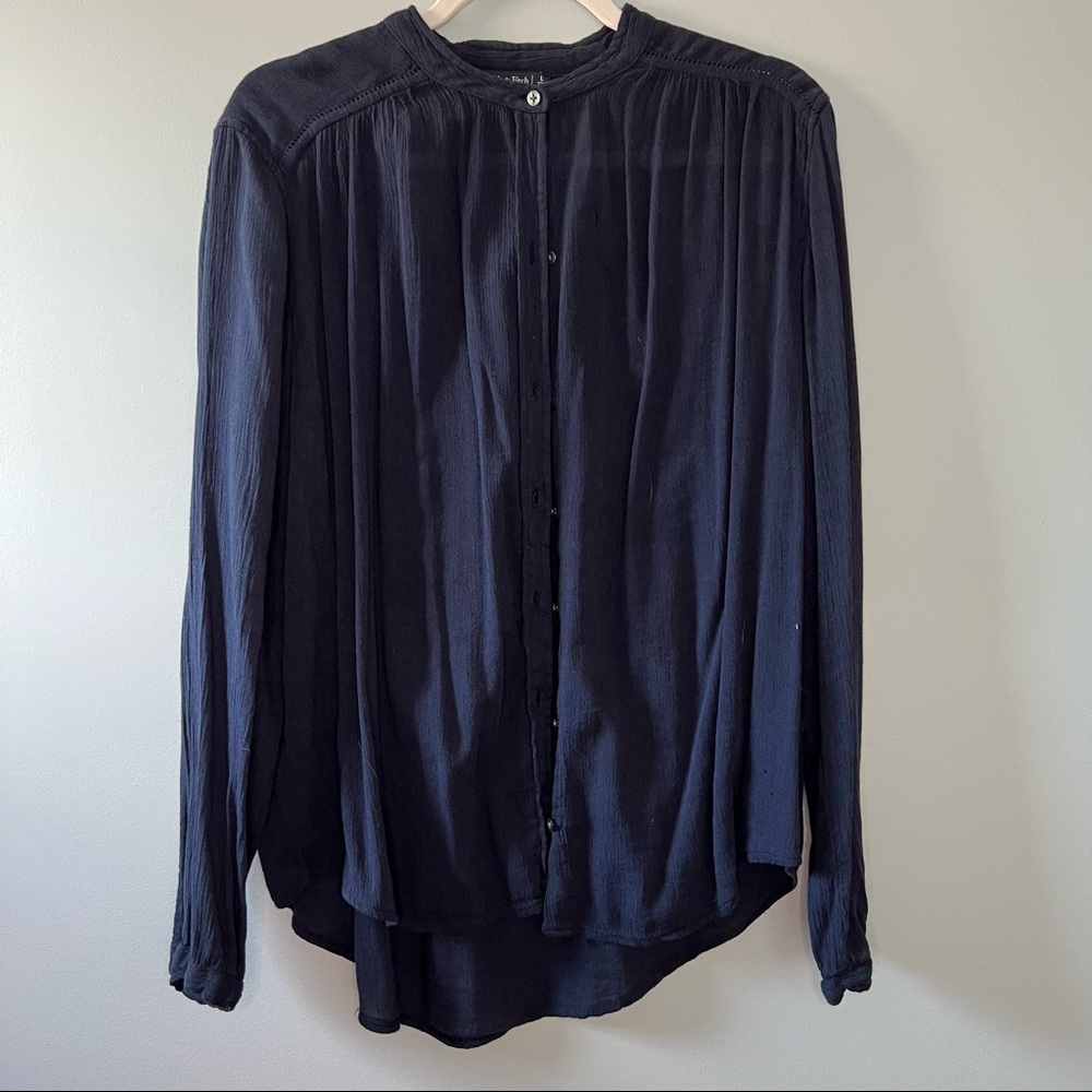 Abercrombie and Fitch Navy Long Sleeve Blouse